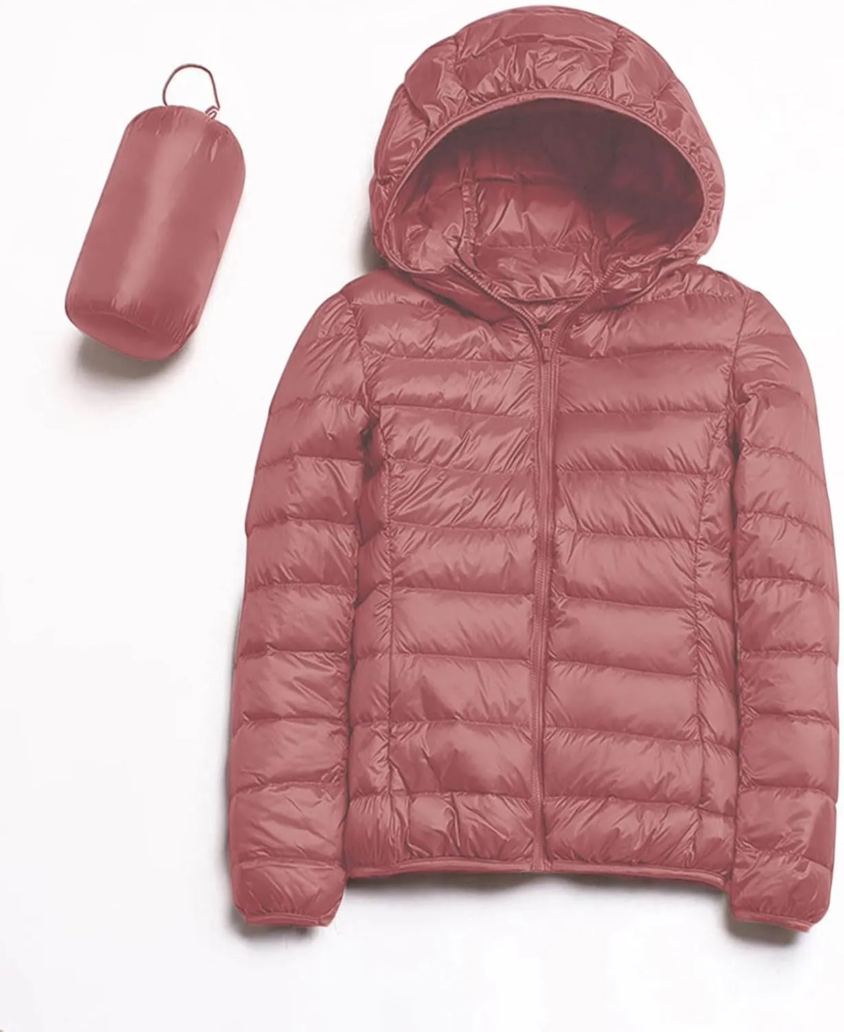 Women's Lightweight Packable Down Jacket Quilted Puffer Coat with Hood Light Weight Short Down Jacket