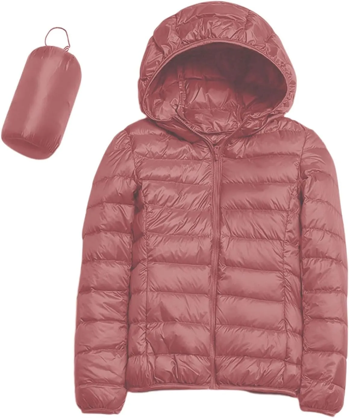 Women's Lightweight Packable Down Jacket Quilted Puffer Coat with Hood Light Weight Short Down Jacket