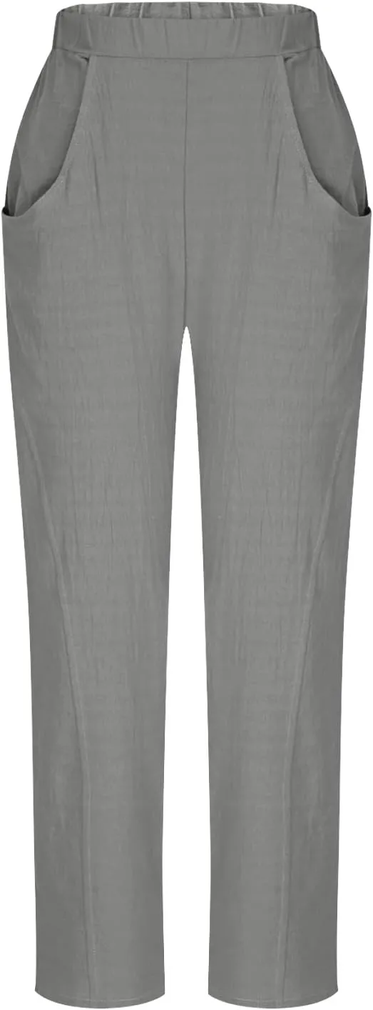 Women's Loose Trendy Straight Leg Pants Summer Casual Business Office Trousers Party Vacation Basic Bottoms 2025