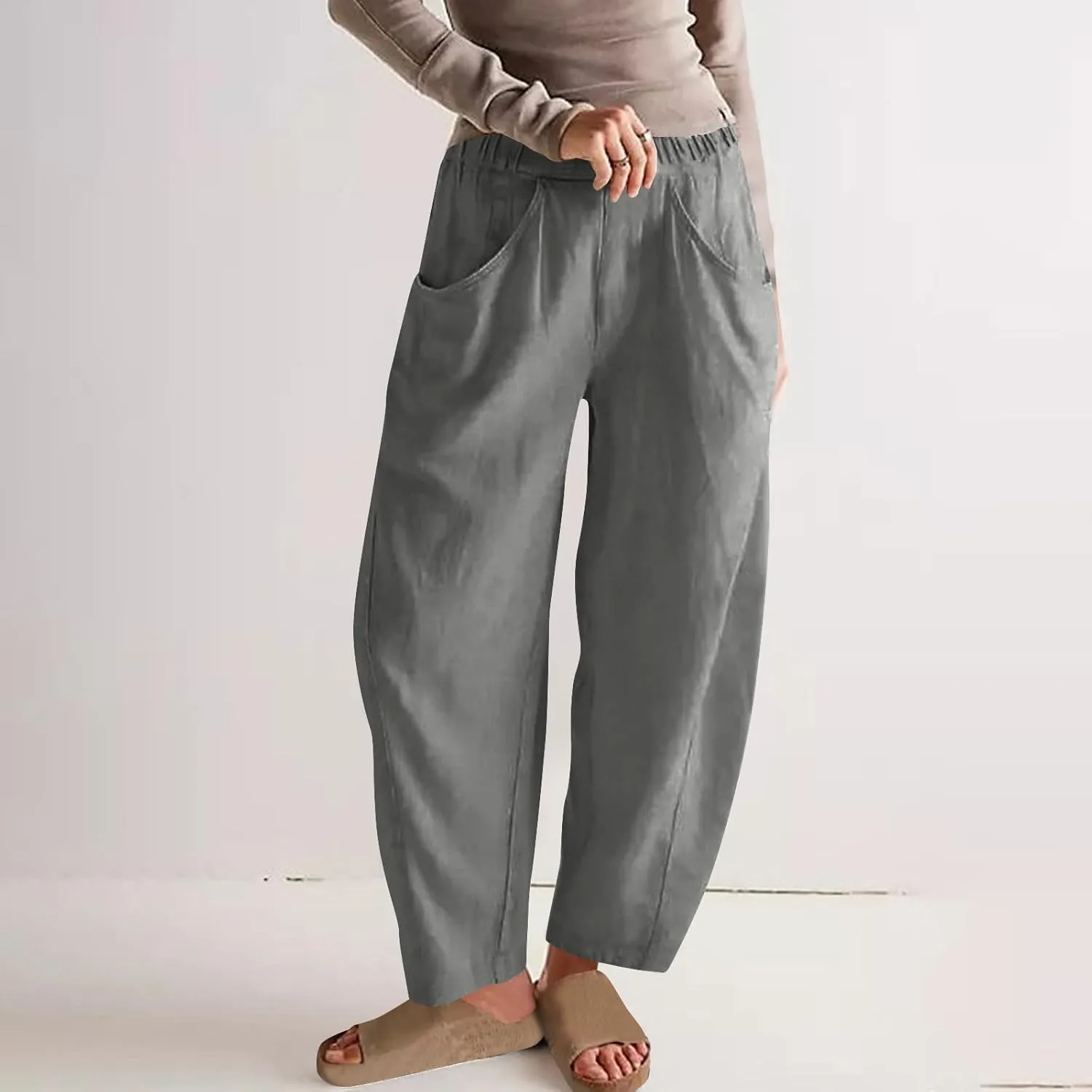 Women's Loose Trendy Straight Leg Pants Summer Casual Business Office Trousers Party Vacation Basic Bottoms 2025