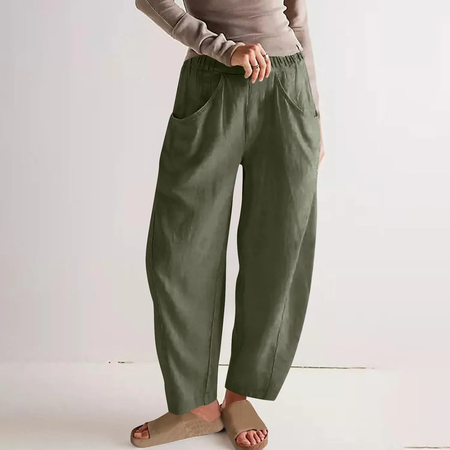Women's Loose Trendy Straight Leg Pants Summer Casual Business Office Trousers Party Vacation Basic Bottoms 2025