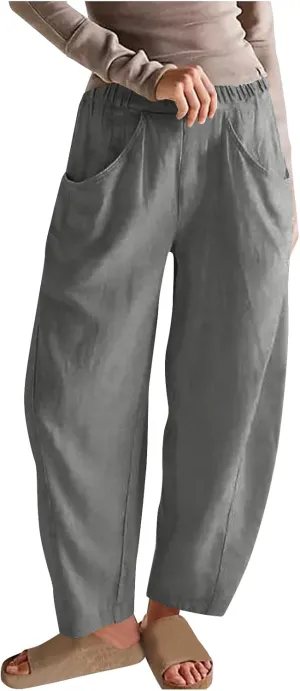 Women's Loose Trendy Straight Leg Pants Summer Casual Business Office Trousers Party Vacation Basic Bottoms 2025