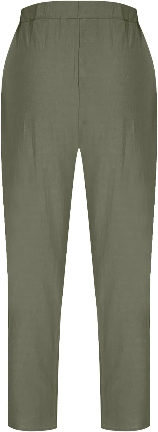 Women's Loose Trendy Straight Leg Pants Summer Casual Business Office Trousers Party Vacation Basic Bottoms 2025