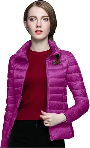 Women's Packable Ultra Light Weight Short Down Jacket Packable Full-Zip Short Puffer Jacket