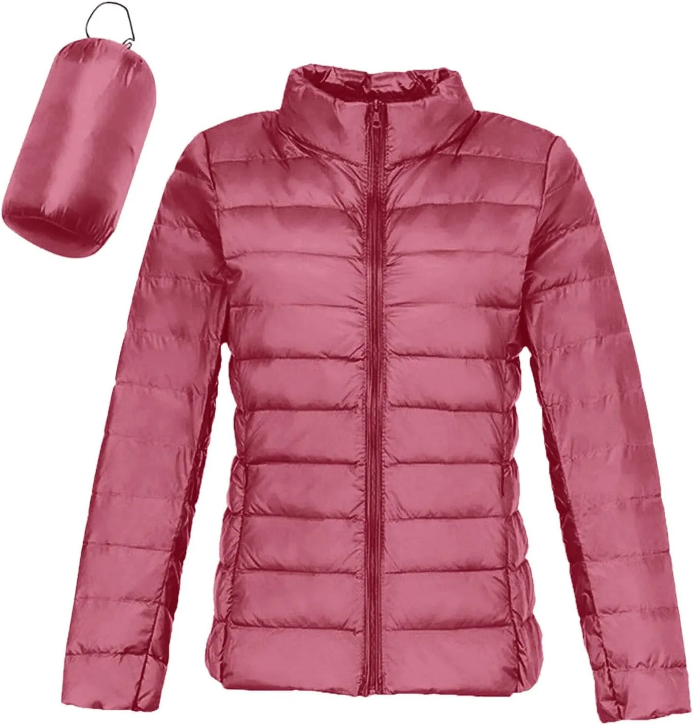 Women's Packable Ultra Light Weight Short Down Jacket Packable Full-Zip Short Puffer Jacket