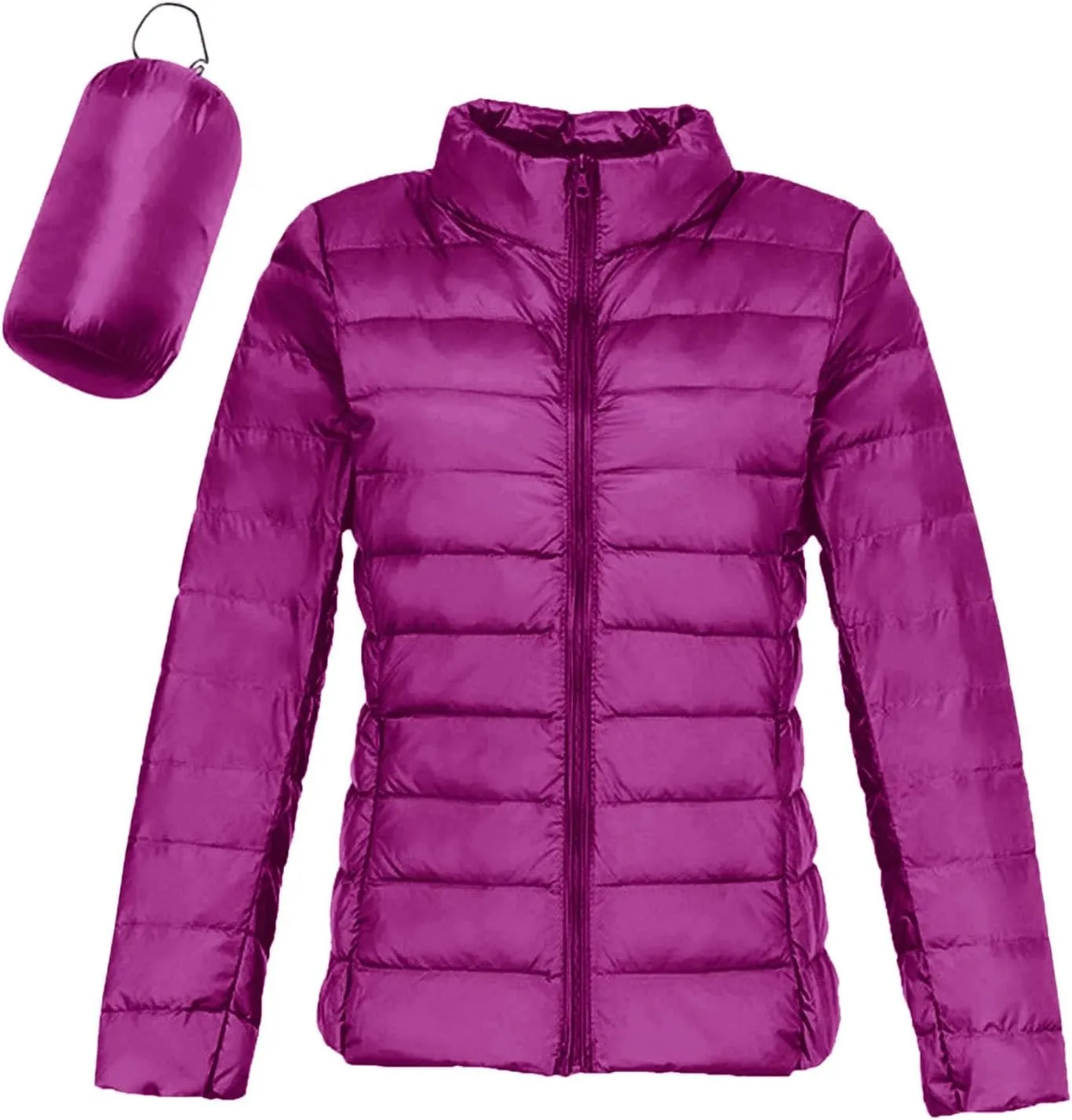 Women's Packable Ultra Light Weight Short Down Jacket Packable Full-Zip Short Puffer Jacket