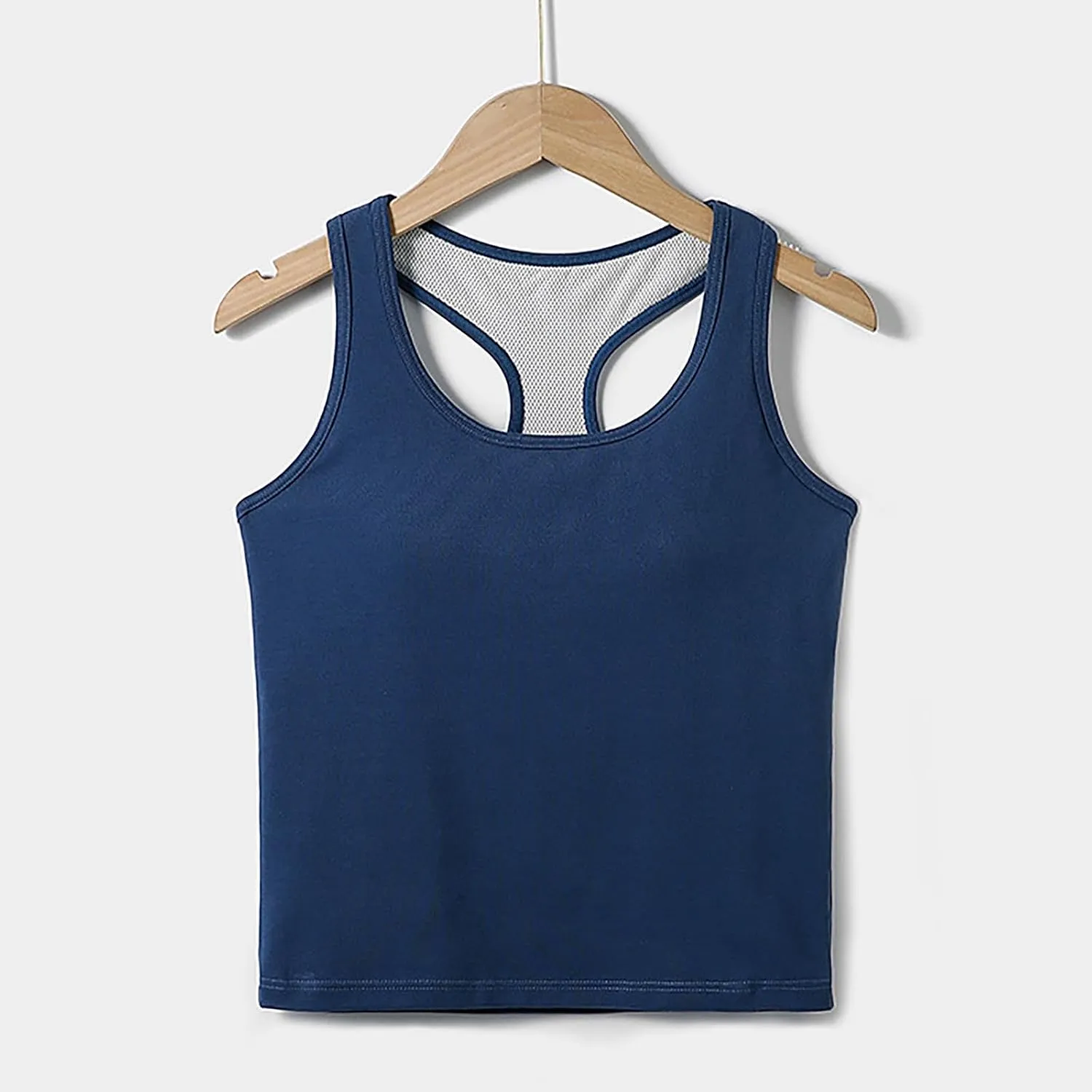 Womens Racerback Tank Tops with Built in Bra Summer Basic Sleeveless Crop Yoga Shirts Fitted Running Workout Camisole