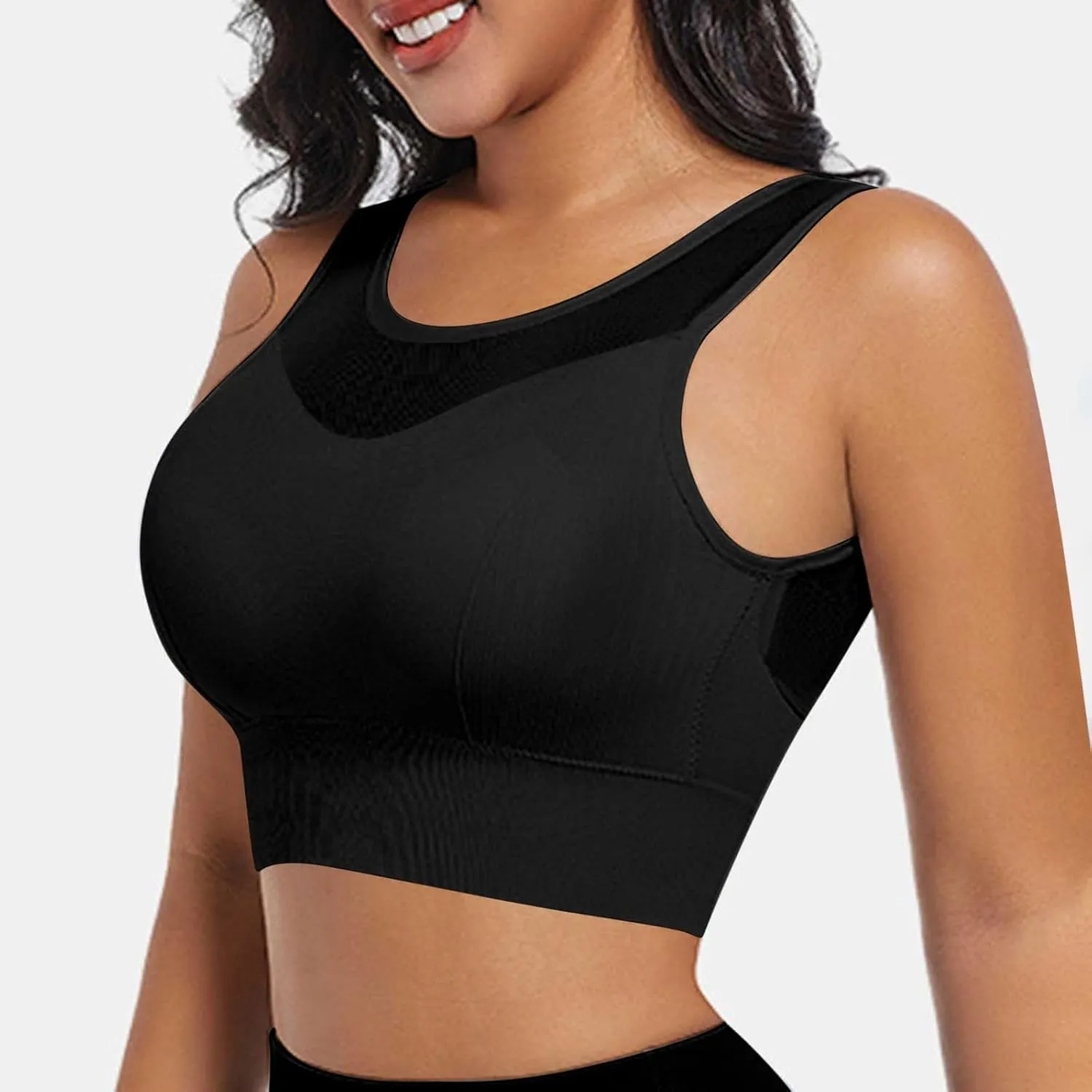 Women's Sports Bras Full Coverage Solid Color Breathable Solid Color Everyday Bra Trendy Quick Dry Soft Brassiere