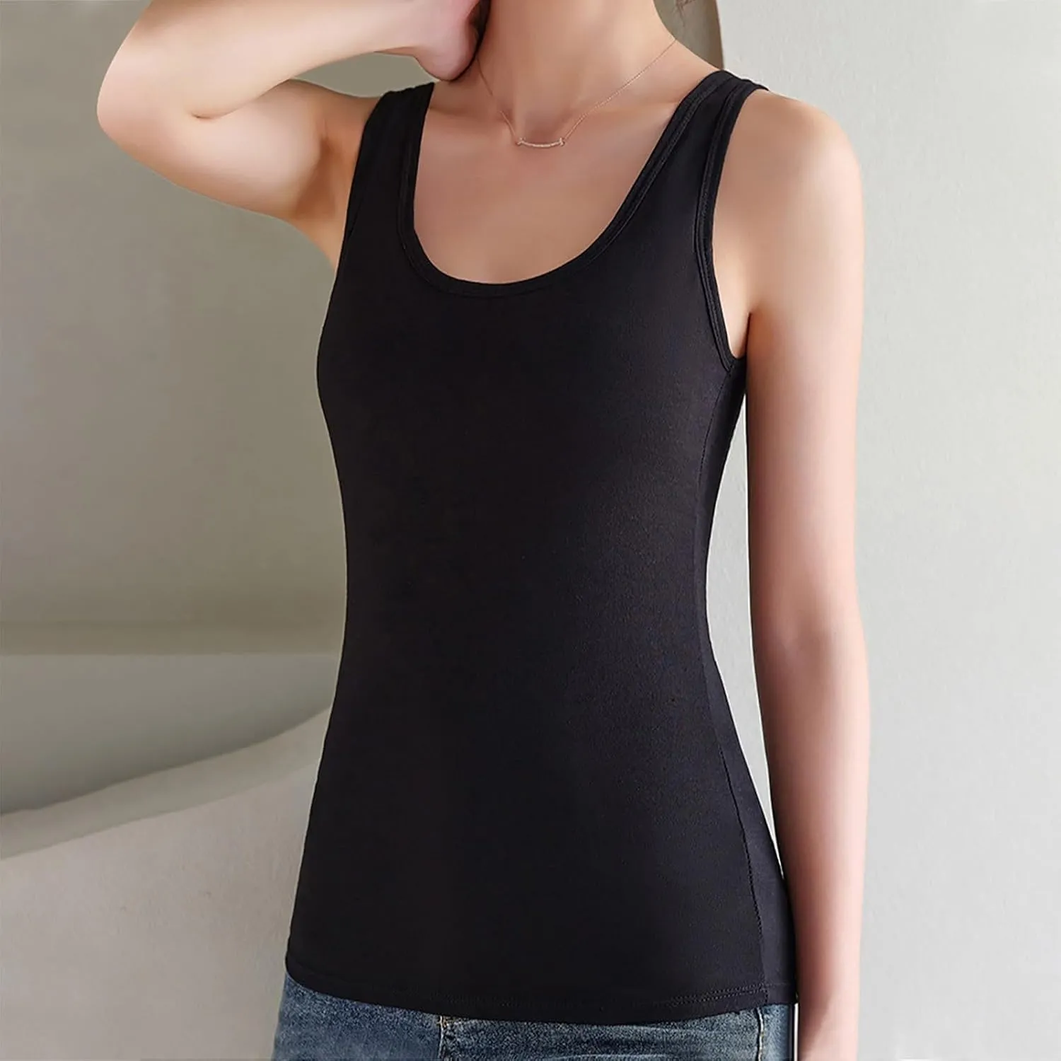 Women's Sports Camisoles Built-in Bra Yoga Tops with Spaghetti Straps & Padded Support Sleeveless Workout Tanks