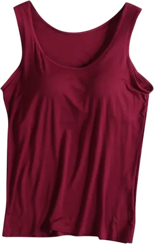 Womens Tank Tops with Built in Bra Workout Gym Padded Sports Bras Casual Summer Regular-Fit Stretch Yoga Shirts 2025