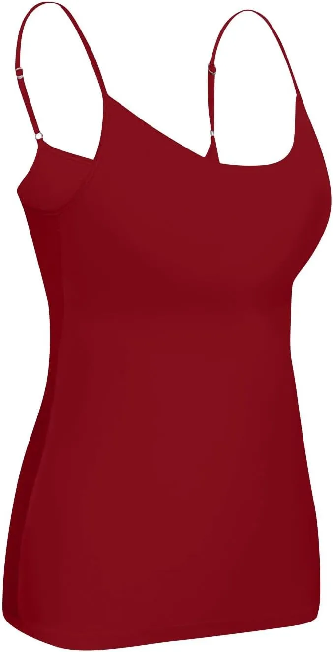 Womens Tank Tops with Built in Bras 2025 Casual Adjustable Spaghetti Strap Shelf Camisole Plus Size Padded Undershirts