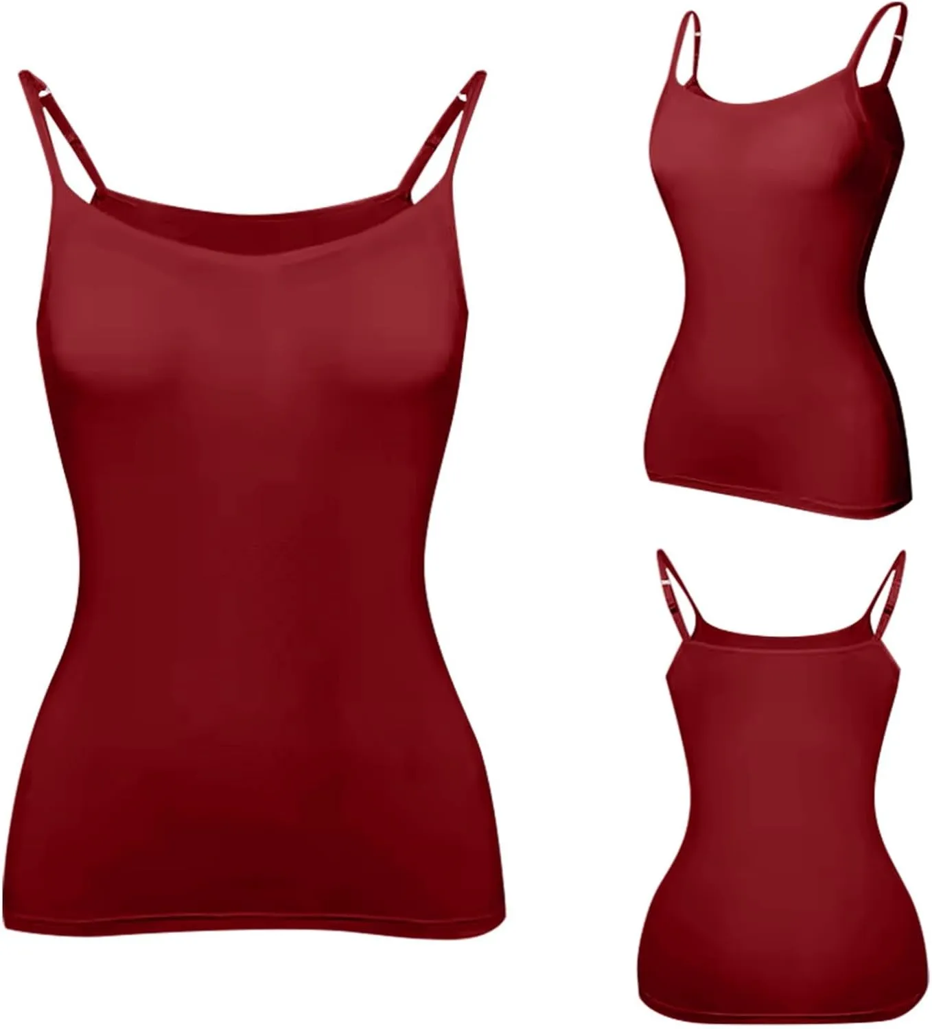 Womens Tank Tops with Built in Bras 2025 Casual Adjustable Spaghetti Strap Shelf Camisole Plus Size Padded Undershirts