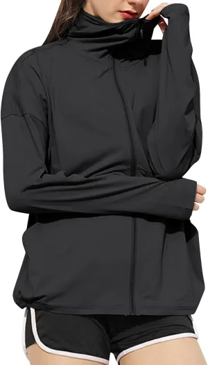 Womens UPF50  Long Sleeve Sun Shirt UV Protection Hoodie Hiking Workout Tops Quick Dry Outdoor Light Athletic Jackets