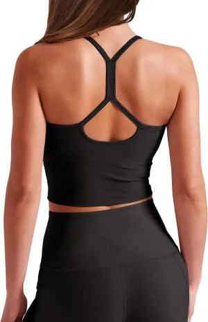 Women's Workout Tank Tops Padded Backless Slim Bras Racerback Cropped Yoga Camisole