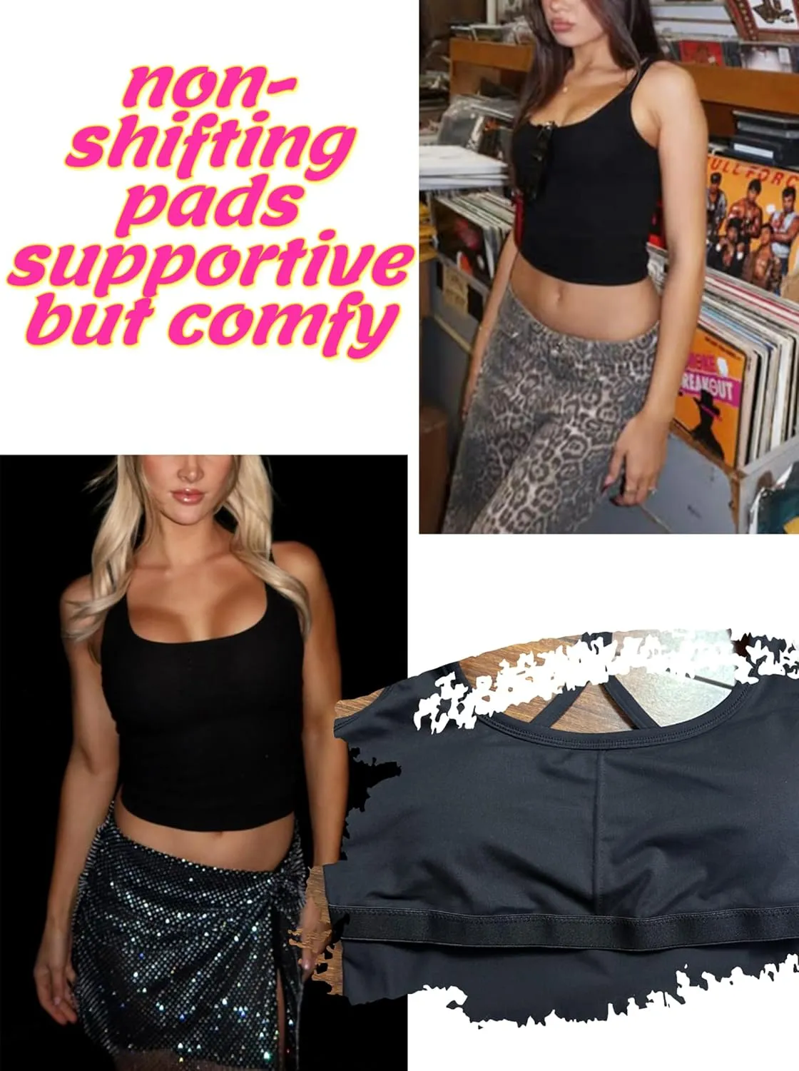 Women's Workout Tank Tops Padded Backless Slim Bras Racerback Cropped Yoga Camisole