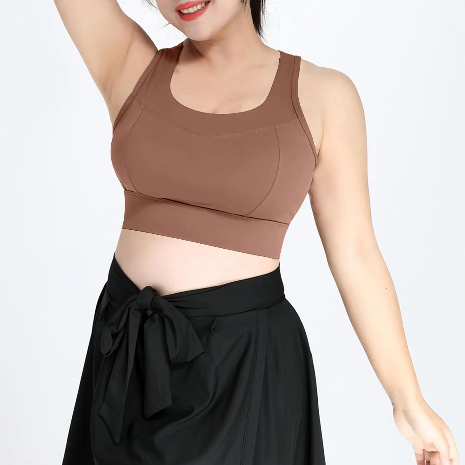 Xiaojmake Sports Bras for Women Quick-Dry Padded Wireless Workout Crop Tank Tops Yoga Fitness Running Gym Camisole Plus Size