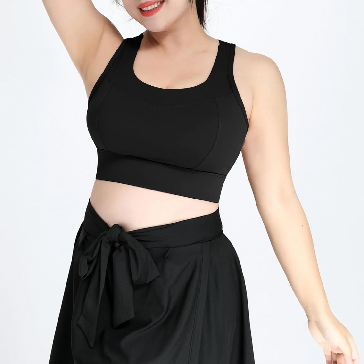 Xiaojmake Sports Bras for Women Quick-Dry Padded Wireless Workout Crop Tank Tops Yoga Fitness Running Gym Camisole Plus Size