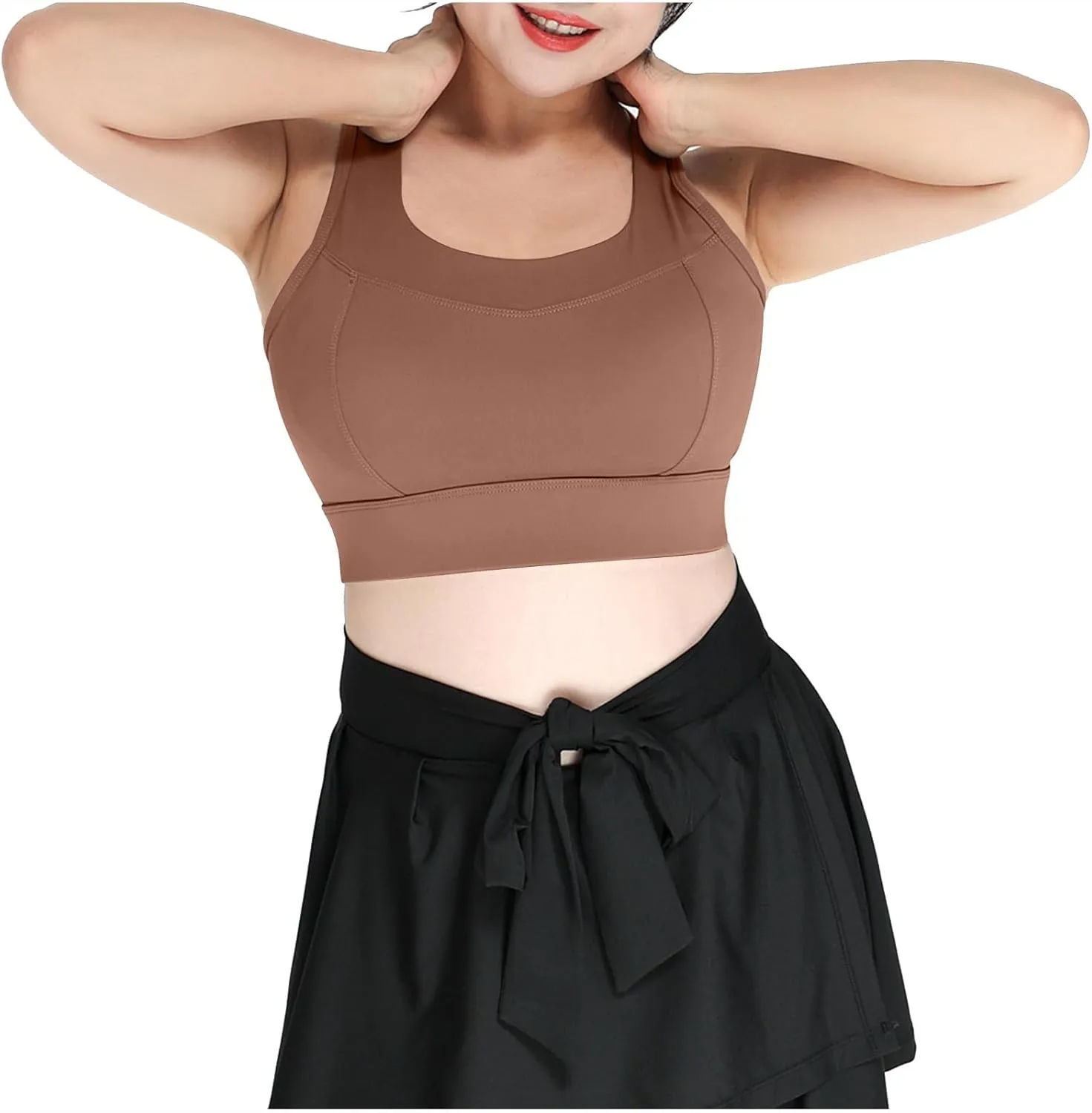 Xiaojmake Sports Bras for Women Quick-Dry Padded Wireless Workout Crop Tank Tops Yoga Fitness Running Gym Camisole Plus Size