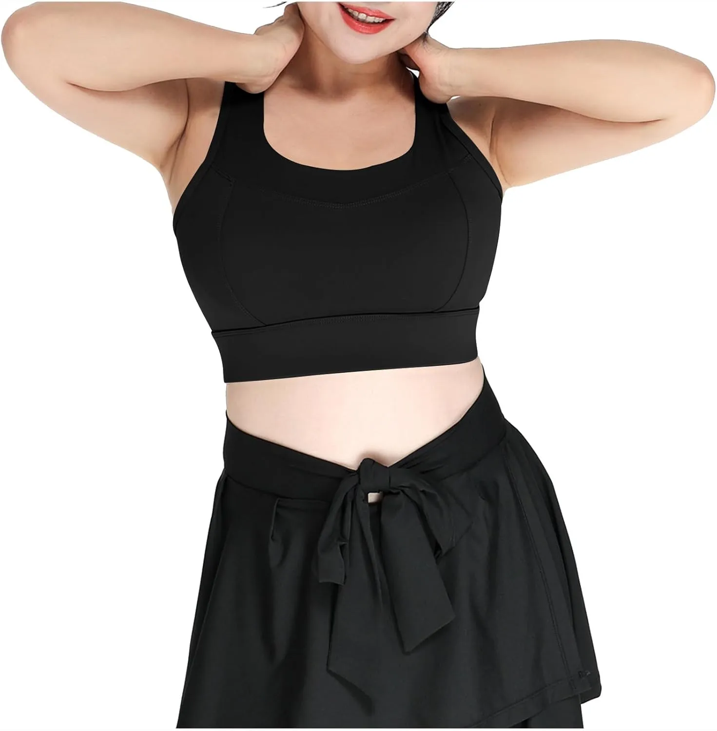 Xiaojmake Sports Bras for Women Quick-Dry Padded Wireless Workout Crop Tank Tops Yoga Fitness Running Gym Camisole Plus Size