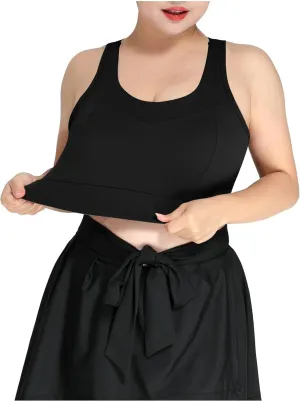 Xiaojmake Sports Bras for Women Quick-Dry Padded Wireless Workout Crop Tank Tops Yoga Fitness Running Gym Camisole Plus Size