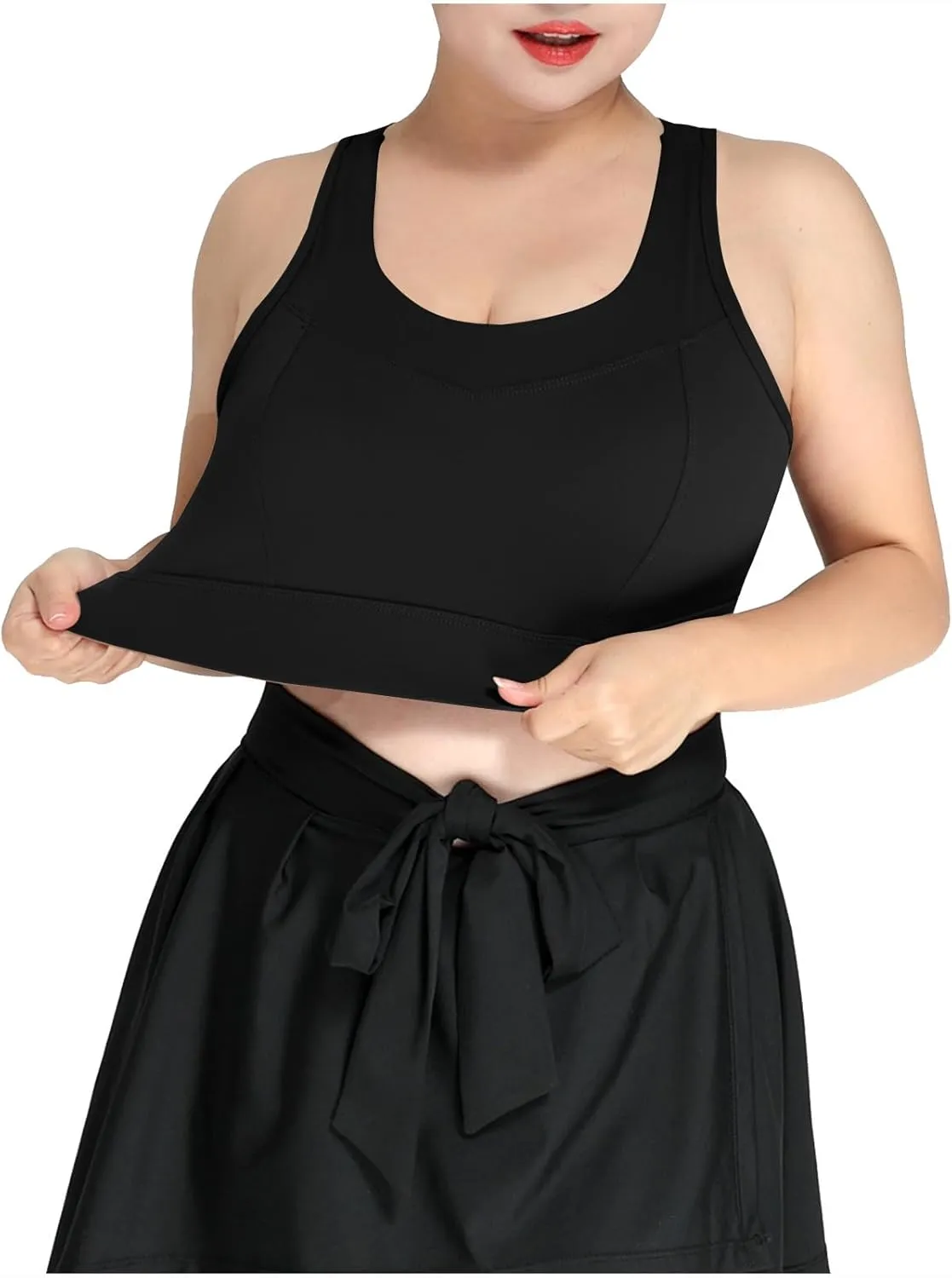 Xiaojmake Sports Bras for Women Quick-Dry Padded Wireless Workout Crop Tank Tops Yoga Fitness Running Gym Camisole Plus Size