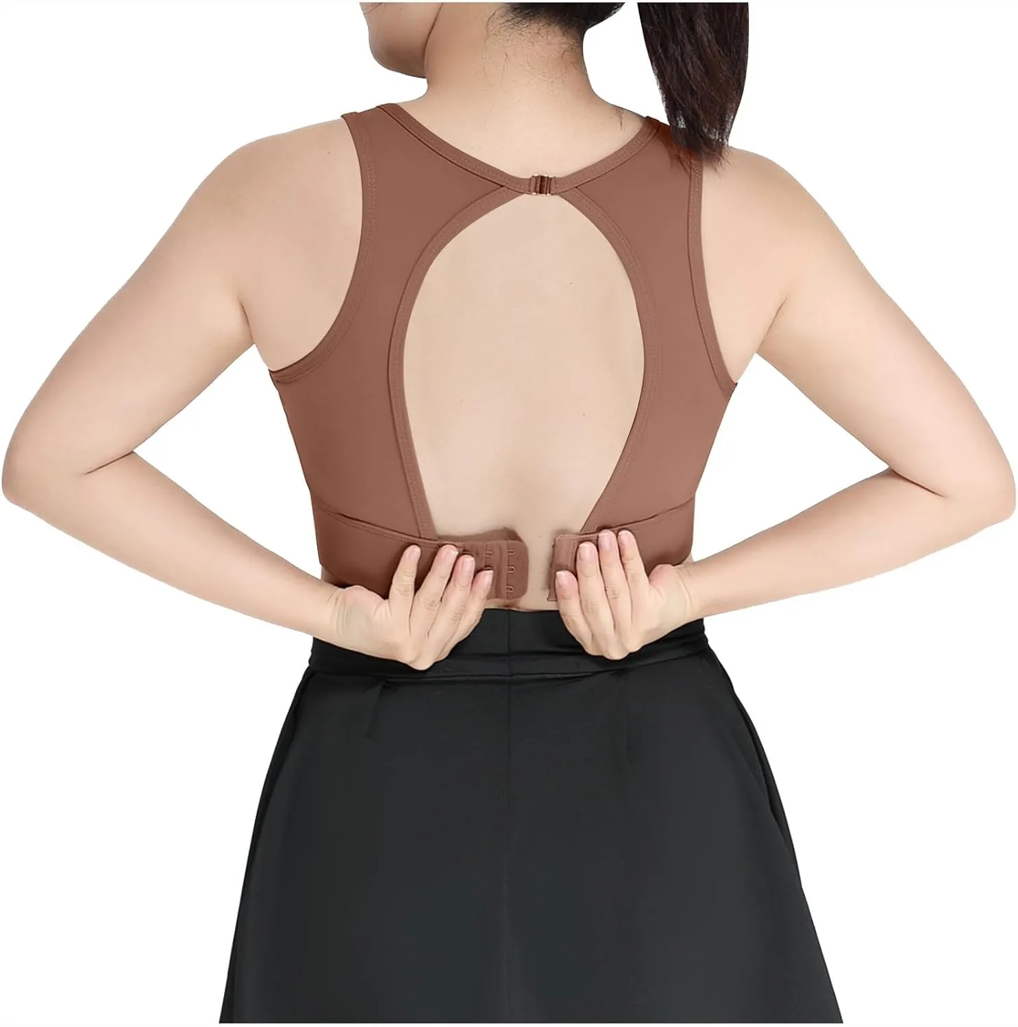 Xiaojmake Sports Bras for Women Quick-Dry Padded Wireless Workout Crop Tank Tops Yoga Fitness Running Gym Camisole Plus Size